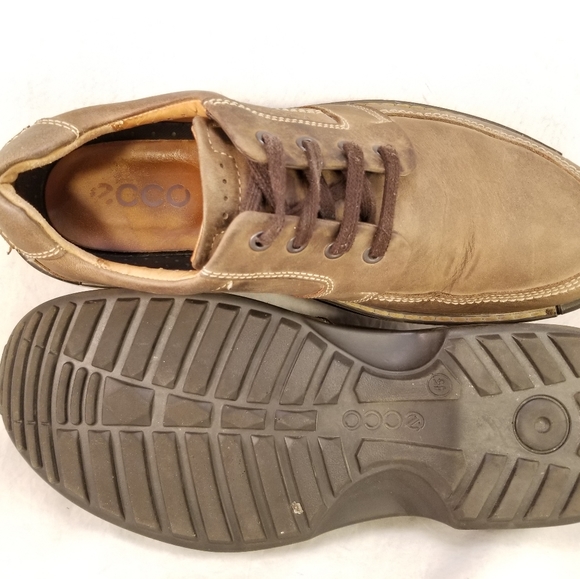 ECCO FUSION SEAWALKER MEN BROWN LEATHER OXFORDS LACES SHOES SIZE 45/11 - Picture 7 of 11